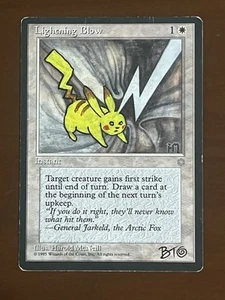 Signed! MTG Pikachu Custom Altered Art Ice Age Lightning Blow, Brandon Olterman - Picture 1 of 4