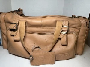 Vintage Lebo Voyager Brown Leather Camera Travel Bag 4 Compartment Korea Adjust - Picture 1 of 12