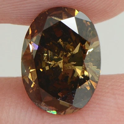 Loose Oval Shape Diamond Fancy Brown Color Natural Real 2.13 Carat SI1 Certified - Image 1 of 4