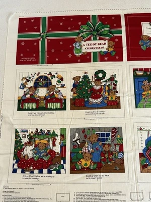 'VTG~A TEDDY BEAR CHRISTMAS~Cloth Book~Cut & Sew~Cranston~VIP~Fabric Panel~Kit - Image 1 of 3
