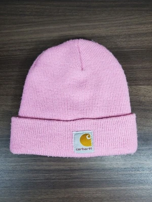 Carhartt Niñas Pequeñas Rosa Gorro Invierno Gorra Niños Pequeños Talla Parche Logo Foto 1 de 4