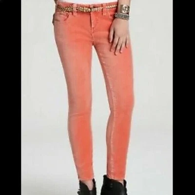 Pantalones ajustados de terciopelo coral Free People para mujer talla 27 regular Foto 1 de 4