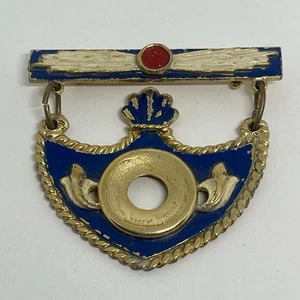 Spilla pendente tema vela nautica smalto tono oro spilla dichiarazione 2,5” - Foto 1 di 8