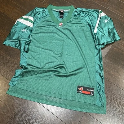 Camiseta deportiva alternativa retro de fútbol Saskatchewan Roughriders para hombre talla L verde Reebok Foto 1 de 4