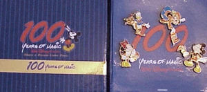 NUEVO JUEGO DE PINES DE ANIVERSARIO MUNDIAL DE 100 AÑOS DE MAGIC WALT DISNEY MICKEY MINNIE DONAL - Imagen 1 de 1
