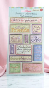 Punch Studio Dimensional Stickers SISTER New Package Crafting Scrapbooking Gift - Picture 1 of 8