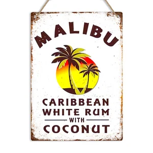 Malibu Metal Sign Man Cave Home Bar Plaque Backyard Pub Shed Kitchen Wall Decor - Picture 1 of 16