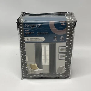 Origin 21 84-in Gray Room Darkening Standard Lined Back Tab Single Curtain Panel - Picture 1 of 5