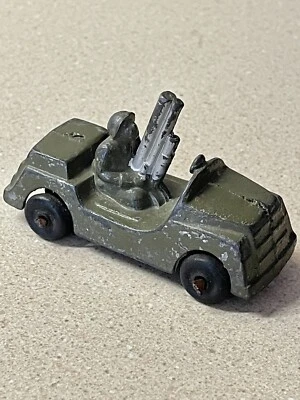 Vtg Barclay Metal Anti Aircraft Military Vehicle w Soldier Driver  AS IS Damage - Image 1 of 4