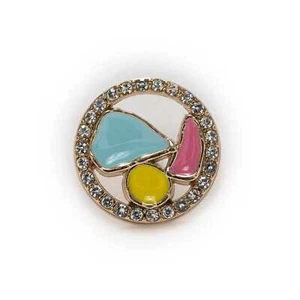 5pcs Shiny Enamel Metal Buttons for Clothing Headbands Crafts Sewing Decor 18mm - Picture 1 of 9