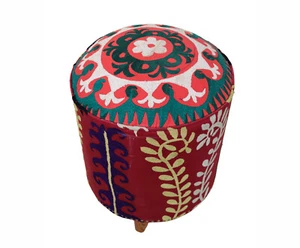 Vintage orient Suzani Hocker Stuhl Sitzhocker Sitzkissen cushion Stool Pouf 23B - Bild 1 von 11