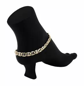 Mariner Anchor Stone Cadena Tobillo 6 mm Pulsera al tobillo Enchapada en oro 14K - Imagen 1 de 5