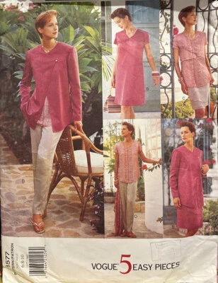 Vogue 5 easy Pieces Pattern 1577 Petite Jacket, Dress, top, skirt & pants - Image 1 of 3