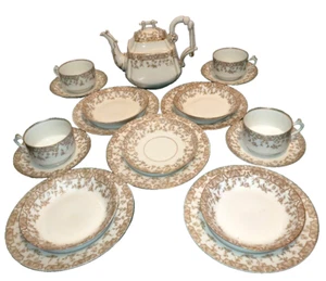 Antique Porcelain T & V Tressemanes & Vogt Limoges France Tea Dessert Set 19 PC - Picture 1 of 15