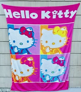 NEW Hello Kitty EXTRA LARGE Plush Blanket Almost 80in X 60in/One Sided - Picture 1 of 1