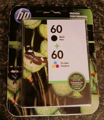 Tinta HP 60 genuína nova/selada preta e tricolor pacote com 2 EXP 10/2019 - Imagem 1 de 4