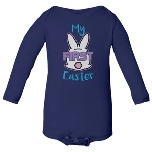 Easter Bunny "My First Easter" Peeps Baby Long Sleeve Bodysuit - Picture 1 of 9