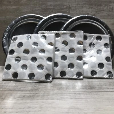 Silver Dot Napkins Silver Plates Party Supplies Anniversary Birthday Christmas - Image 1 of 4