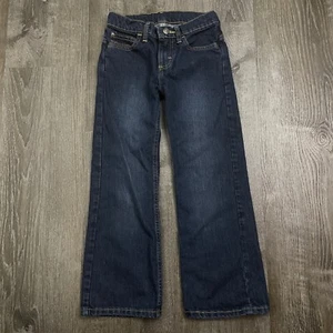 Pantalones de mezclilla Wrangler para niños cintura recta ajustable lavado oscuro talla 8 regular - Imagen 1 de 4