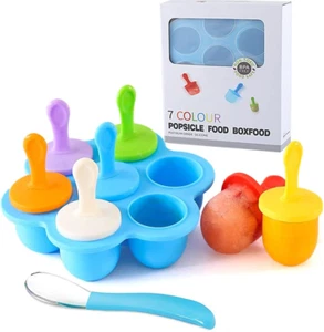 Silicone Popsicle Molds, Ice Pop Molds, Storage Container for Homemade Food, Kid - Picture 1 of 12