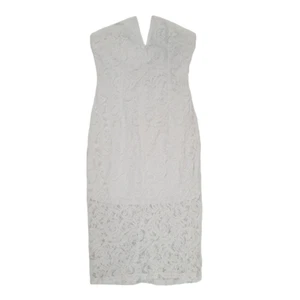NWT Missguided White Lace Strapless Dress - Size 10 - Picture 1 of 10