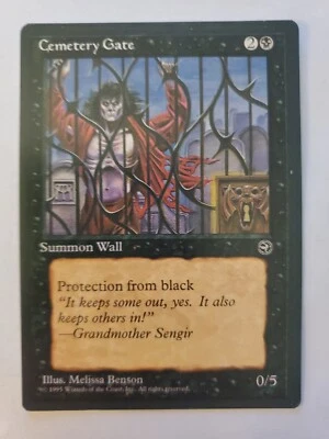 MTG Magic The Gathering Card Cemetery Gate Summon Wall Black Homelands 1995 - Image 1 of 2