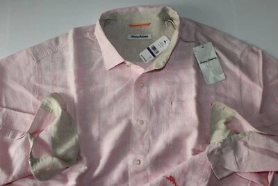 Tommy Bahama Shirt Ventana Plaid Rose Pink BT325395 Linen New LS 2XLB - Image 1 of 4