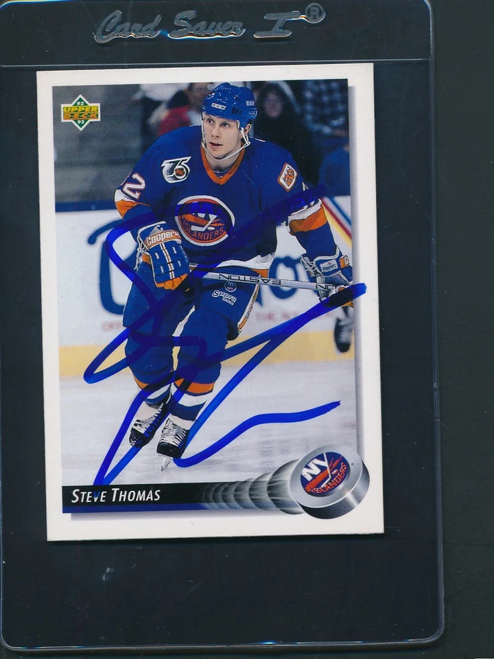 1992/93 Upper Deck #171 Steve Thomas Islanders Signed Auto *D6090 - Image 1 of 1