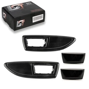 Seitenblinker glasklar Satz Blende Set schwarz glänzend für Opel Corsa D OPC - Picture 1 of 12