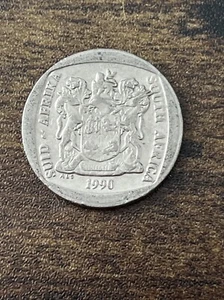 1990 South Africa 2 Rand Nickel Plated Copper Greater Kudu Actual Coin TK8209* - Picture 1 of 3