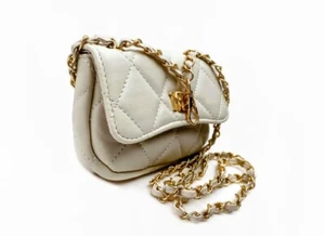 Badgley Mischka Mini Purse Vegan Off White Quilted Crossbody NWT (MSRP $49) - Picture 1 of 4