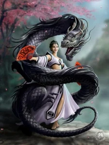 ANNE STOKES ART - DRAGON DANCER 3D PICTURE PRINT 300mm x 400mm - Picture 1 of 2