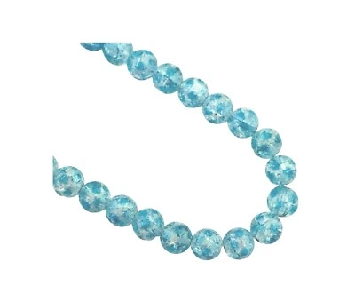 50 Кристалл Aqua синий горошек треск стекла 8 мм гладкий круглый бусы - Изображение 1 из 2