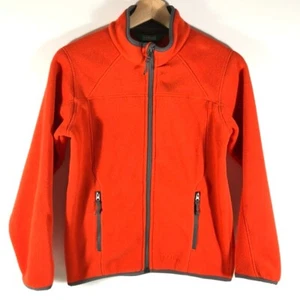 LL Bean Fleece Jacket Reflective Full Zip Boys Medium M 10/12 - Picture 1 of 5