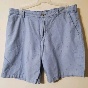 IZOD Herren Shorts Gr. 38 hellblau maritim ANKER vorne flach 100% Baumwolle - Bild 1 von 5