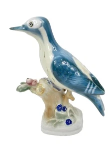 Statuina uccellino blu porcellana Zolnay vintage made in Ungheria - Foto 1 di 8