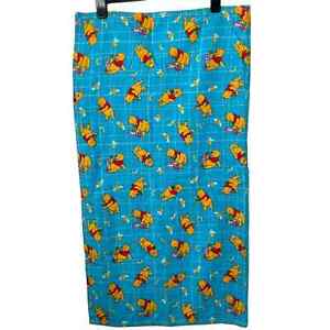 Vintage | Handmade Blue Flannel Winnie The Pooh Piglet Bee Baby Blanket Fabric