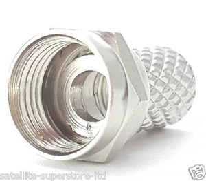 2 x RG6 Coax Cable F Plug Connector Satellite TV Aerial for Sky + HD - 5-7mm Fit - Picture 1 of 10