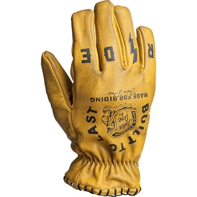 Motorrad Handschuhe XXL - John Doe Coyote - Used Look Biker Leder - gelb-schwarz - Bild 1 von 4