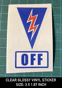 RACING SCCA NHRA RACING OFF DECAL FOR MASTER BATTERY SAFETY DISCONNECT SWITCH - Picture 1 of 5