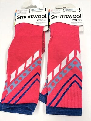 2 Pairs Smartwool PhD Ski Ultra  Socks Size S 4-6.5 NWT Pink Womens Merino Wool - Imagem 1 de 4