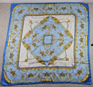 Bufanda cuadrada vintage L'Atelier De Soierie Lyon Francia 100 % seda 34" x 34" - Imagen 1 de 6