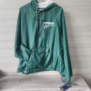 King Louie VTG Honda 1997 Dealership 1/2 Zip Windbreaker Men XL Green Hooded NWT - Picture 1 of 16