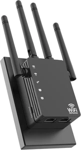 WiFi Extender with 4 Antennas 1200Mbps - Dual Band 5GHz/2.4GHz, Black-Q5  - Picture 1 of 7