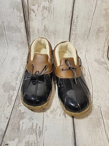 Sporto Patty Womens Duck Shoes Loafers Brown & Black Faux Fur Lining Size 9.5M - Picture 1 of 8