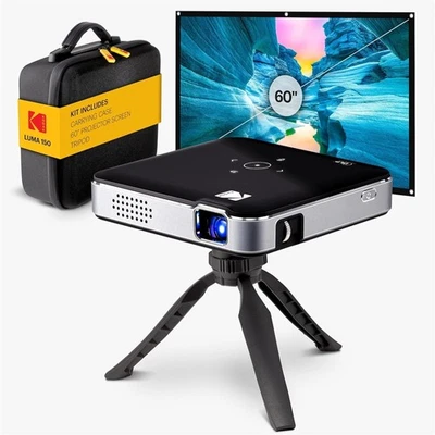 Kodak Luma 150 Pico Projector Bundle with 60" Screen, Tripod & Case (Black) - Image 1 of 4