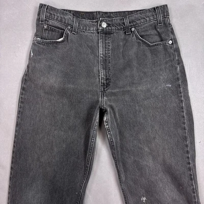 Pantalones de mezclilla vintage Levis Jeans para hombre 34x30 negros años 90 naranja lengüeta 550 (etiqueta 36x30) Foto 1 de 4