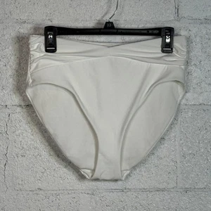 CALIA Women's High Rise Shirred V Front Swim Bottoms white medium - Picture 1 of 6