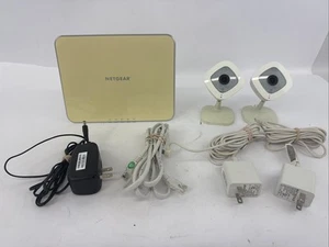 2 Netgear VMC3040 Indoor/Outdoor Security Camera Bundle w/VMB3000 Base Station - Picture 1 of 21