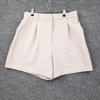 Pantalones Cortos Abercrombie & Fitch Mujer M Medianos Beige Chino Plisado Frontal Elástico Foto 1 de 4
